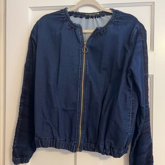 Ampersand Heart New York Denim Jacket Size Large - Picture 1 of 3
